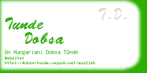 tunde dobsa business card